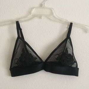 Black Lace Rose Bralette